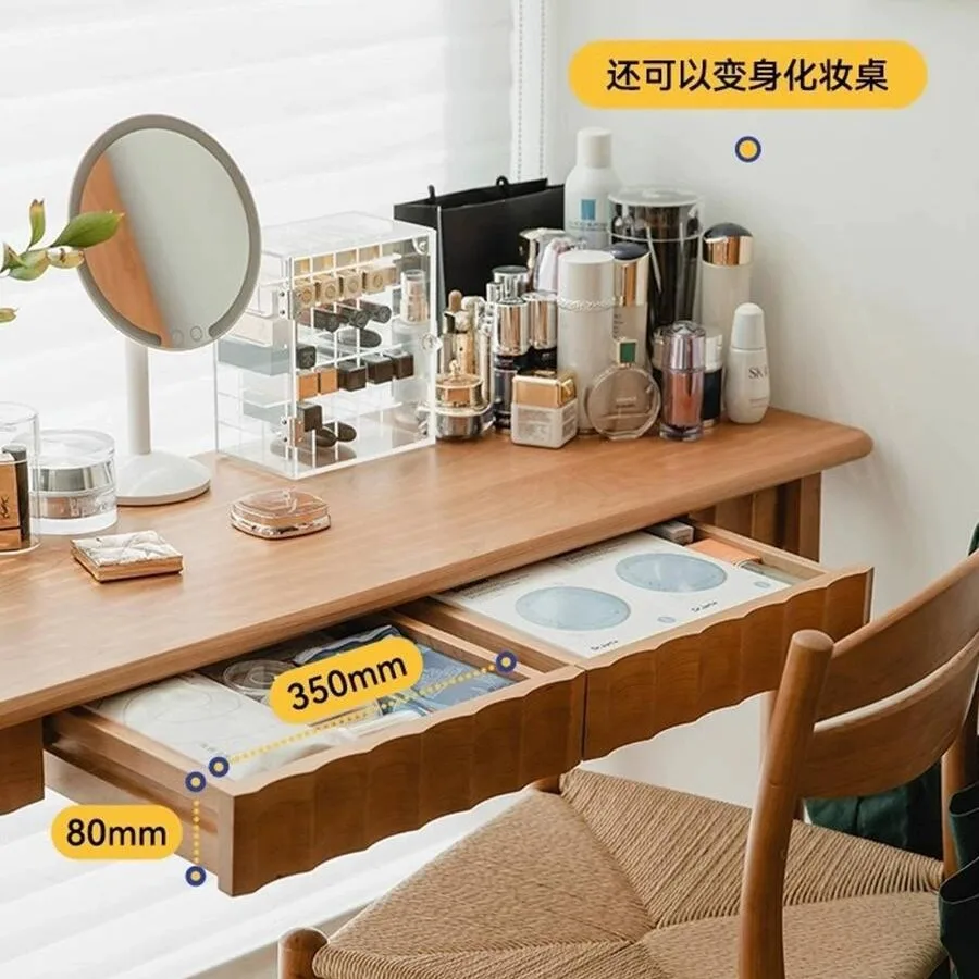 

Customizable Jimei small desk Nordic solid wood long narrow table against the wall with drawers makeup bedroom writing desk