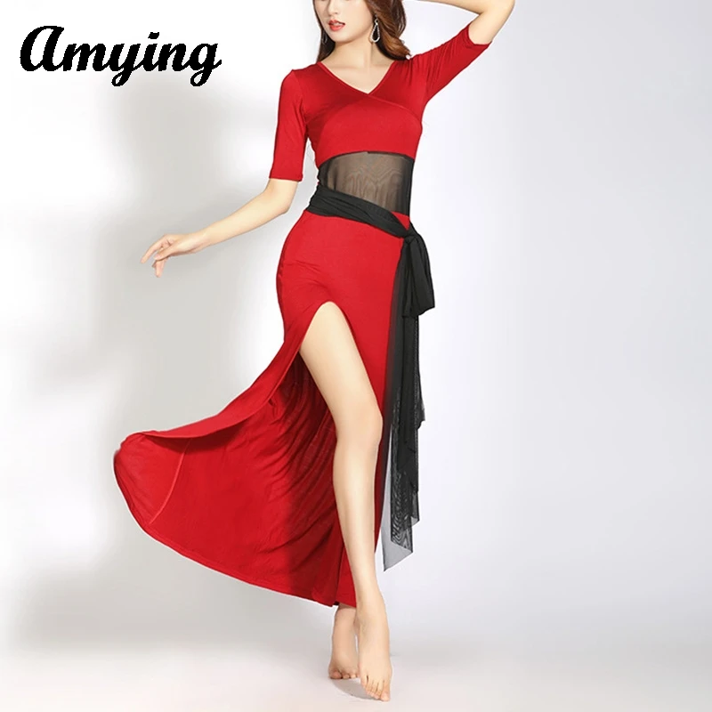 Ladies Large Long Dress S-3XL New Belly Dance Stage Performance Dress Sexy Women Practice Training Clothing Jazz Dance Dress