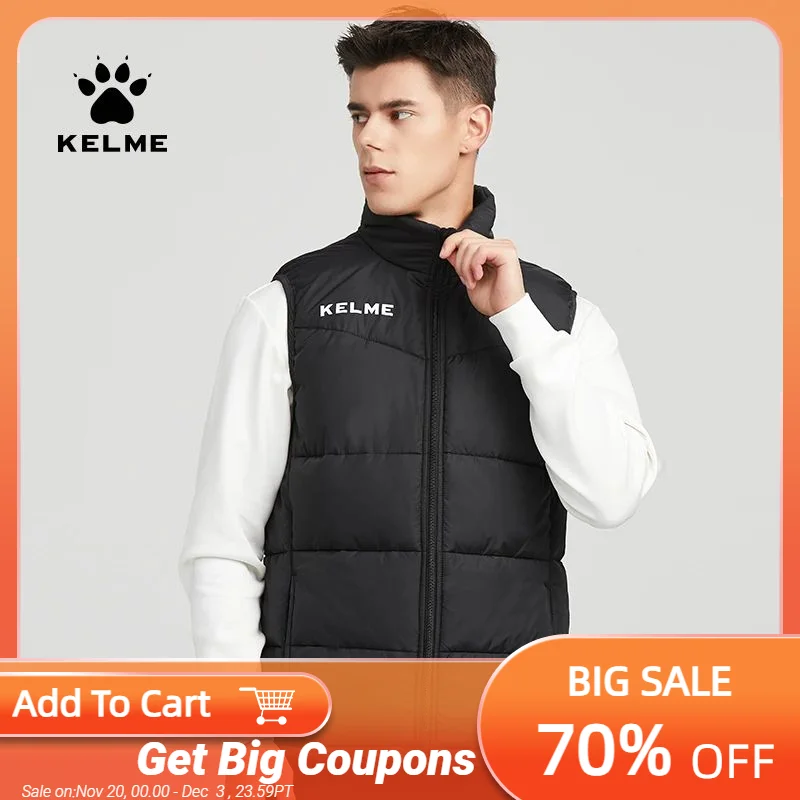 

KELME/спортивный жилет осенне-зимний тренировочный жилет из плотного хлопка для бега и футбола Детская куртка 8161MJ2001