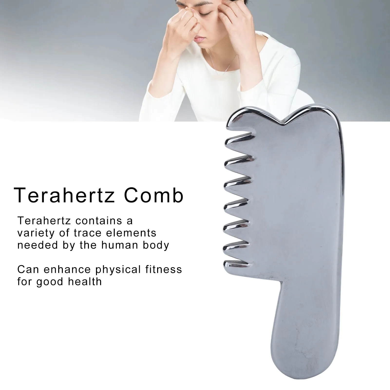 Comb Natural Energy Stone Terahertz Massage Lightweight Portable Shaving V Face Beauty Comb V Face Grooming Comb Terahertz Comb