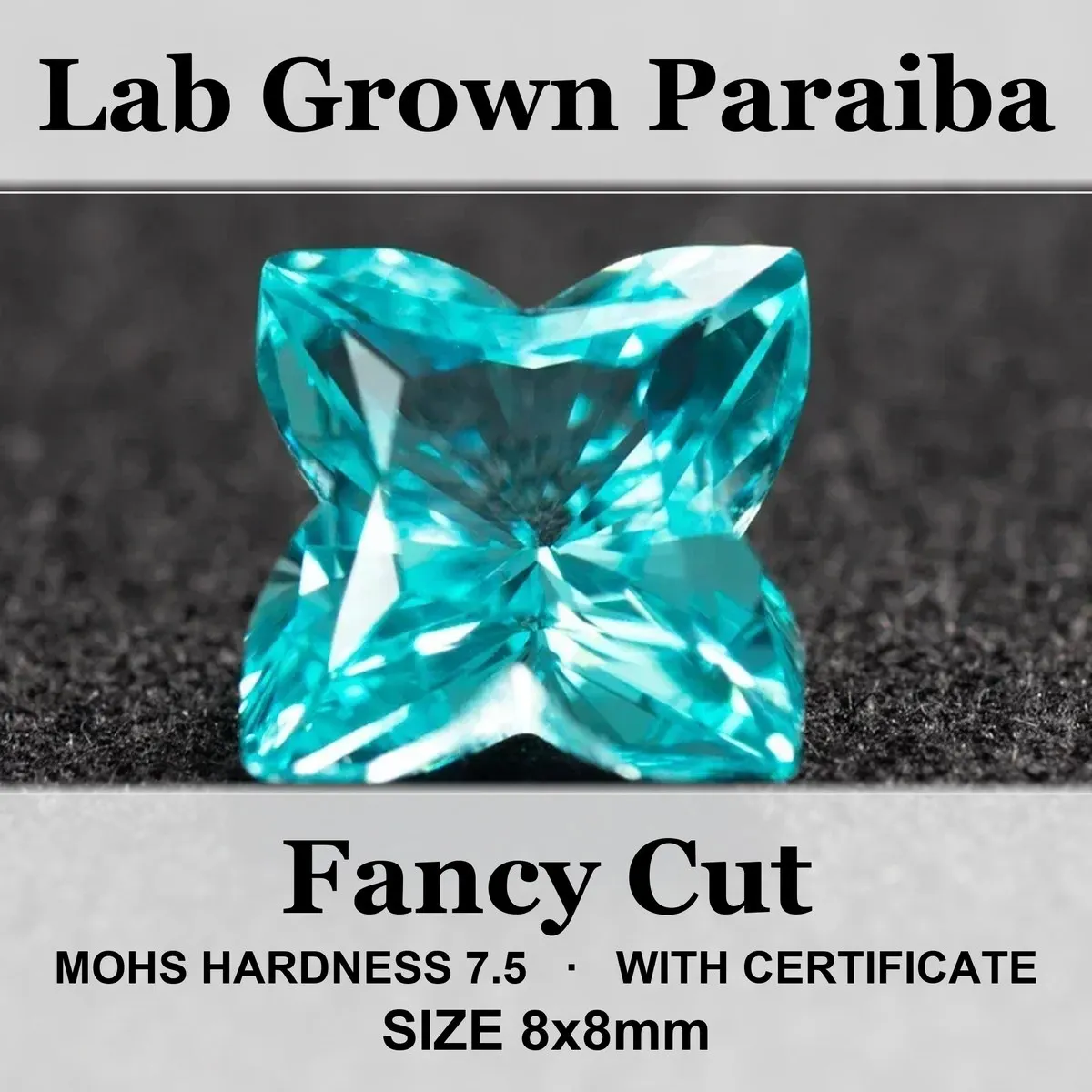 Paraiba Quincunx Lab Grown Sapphire 8x8mmSize VVS1 Charms Diy Advanced Jewelry Making Materials Selectable Certificate