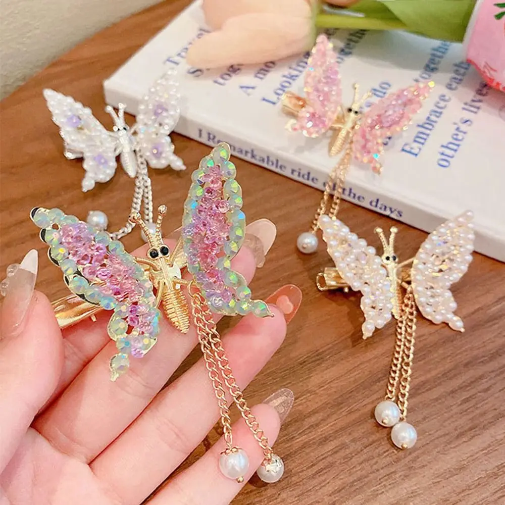 Hair Accessories For Women Hair Styling Tassel Butterfly Hairpin Headwear Shiny Hair Clips Flying Barrette Hair Clip