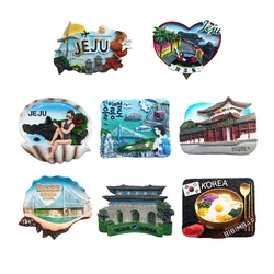 Asia Korea 3D Fridge Magnets Tourism Souvenir Refrigerator Magnetic Sticker Collection Handicraft Gift