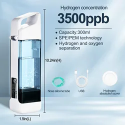 Hydrogen Bottle 200/300ml Japanese Titanium Quality Hydrogen-Rich Water Cup Ionizer Maker/Generator Super Antioxidants ORP