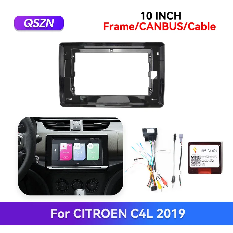 QSZN Canbus Adapter Cable For CITROEN C4L 2019 10.1 Inch 2 Din Car Stereo Fascia Frame Radio Decoration Panel Plate Accessories