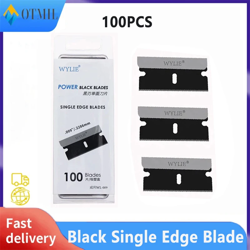 100Pcs WYLIE WL-009 Black Blade Sharp Debonding For Mobile Phone Middle Frame Cover Rear Glass Scraping Pry Repair Tools Kit