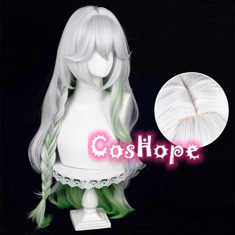 

2025 12 Nahida The Greater Lord Rukkhadevata Silver Green Wig Cosplay Anime Heat Resistant Synthetic Wigs