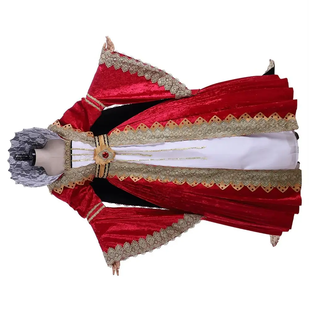 

Gorgeous Medieval Court Noble Tudor Costume Victorian Queen Princess Luxury Ball Gown Halloween Carnival Party Dress