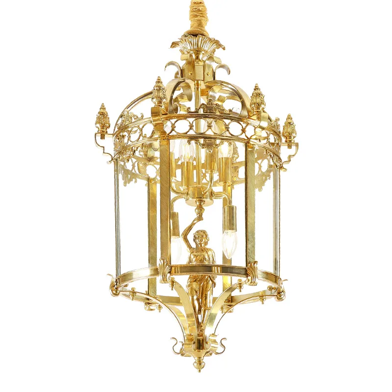 

French, all brass, chandelier, vintage, court, aisle, hallway
