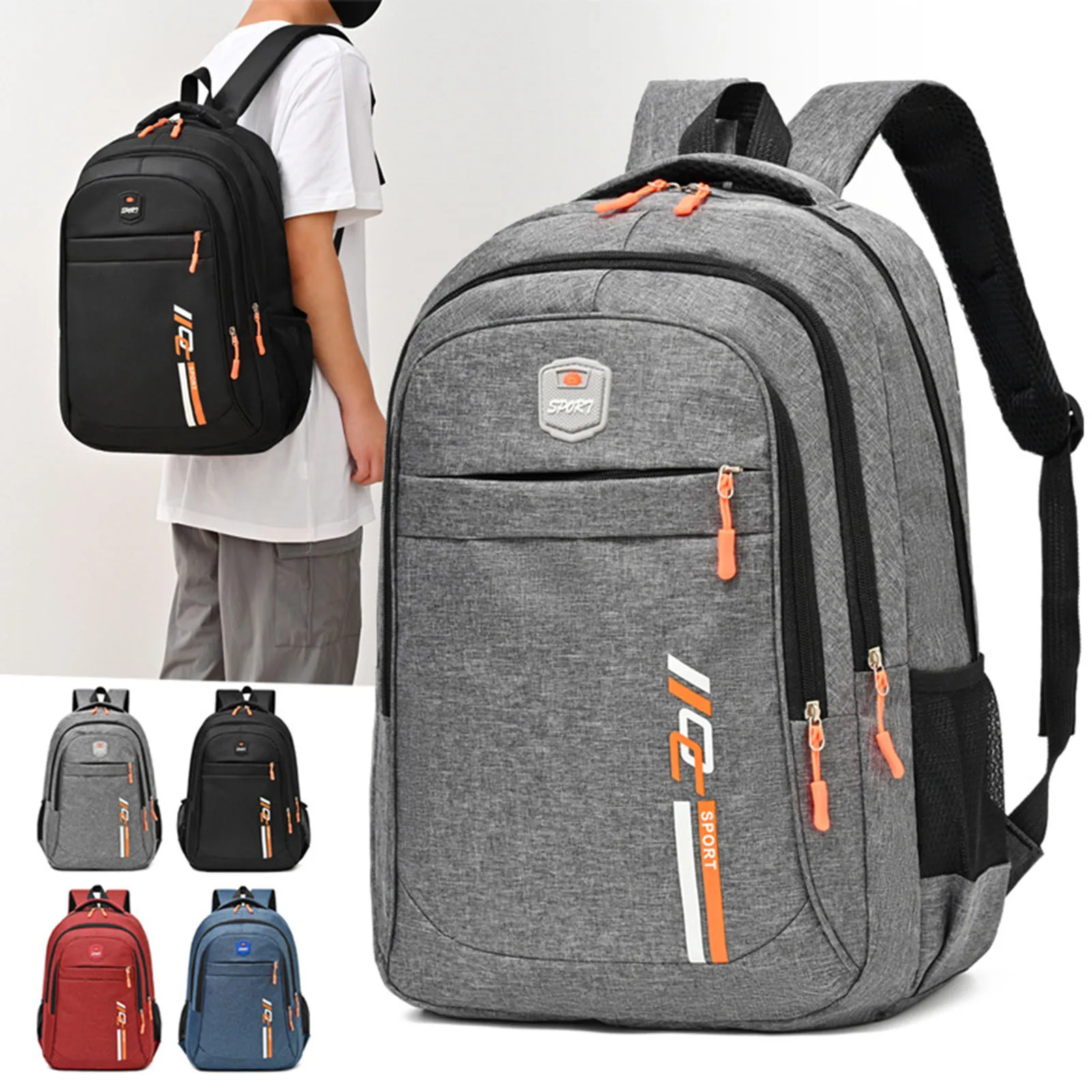 Men's Fashion Travel Backpack Lightweight Material Simple Style Backpack for School Sports Work