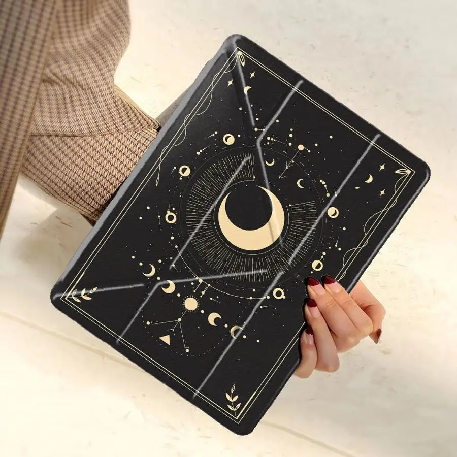 Moon Phase Art Holder Cover Tablet Case For iPad Pro 2025 Pro 11th 10th 9th 8th 7th 12.9inch Mini 6 7 Air 4 5 M3 M2 M4 11inch