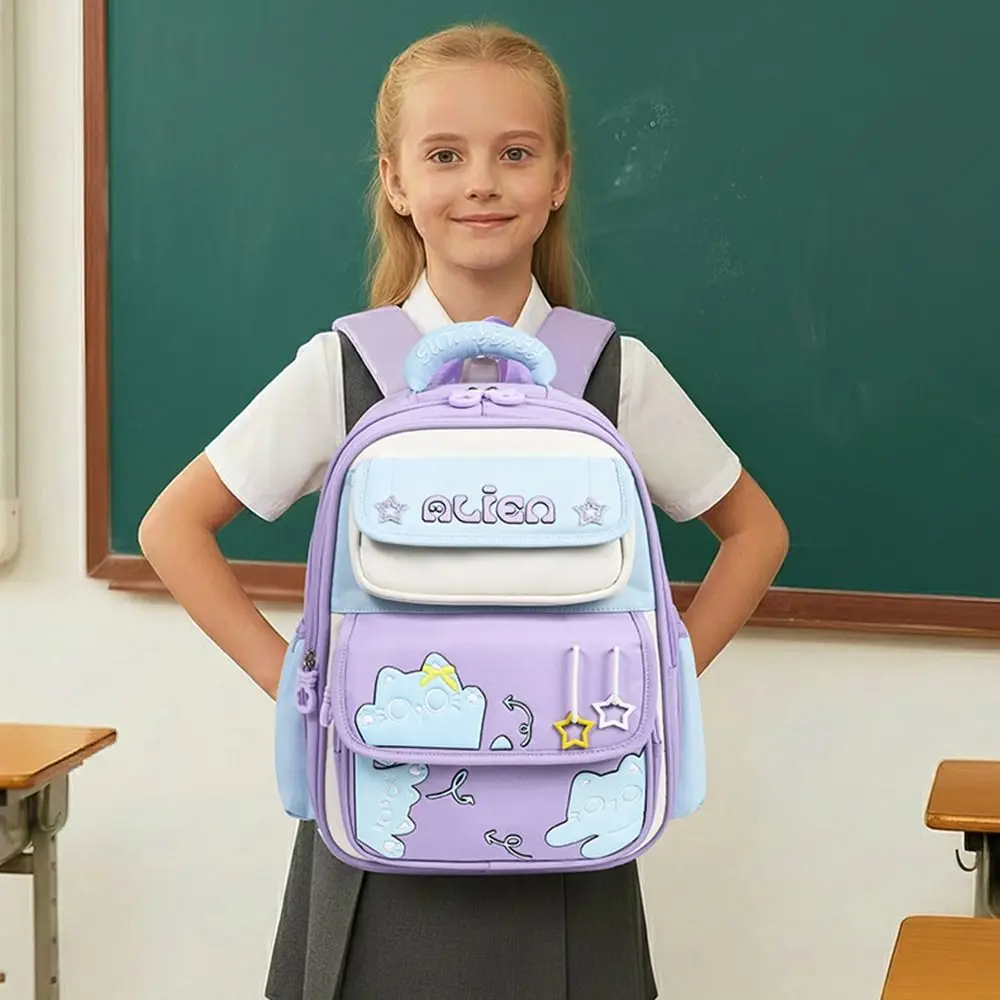 Large Capacity Students Backpack Alleviate Burden Water-resistant Bookbag Kawaii Widen Straps Children School Bag for Students
