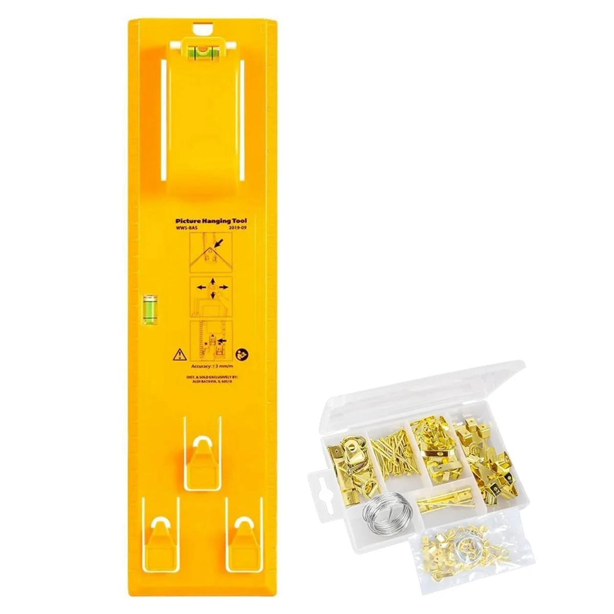 

A59T Picture Hanger, Picture Hanging Tool with Level Easy Frame Picture Hanger Wall Hanging Kit, Painting Hanging Tool