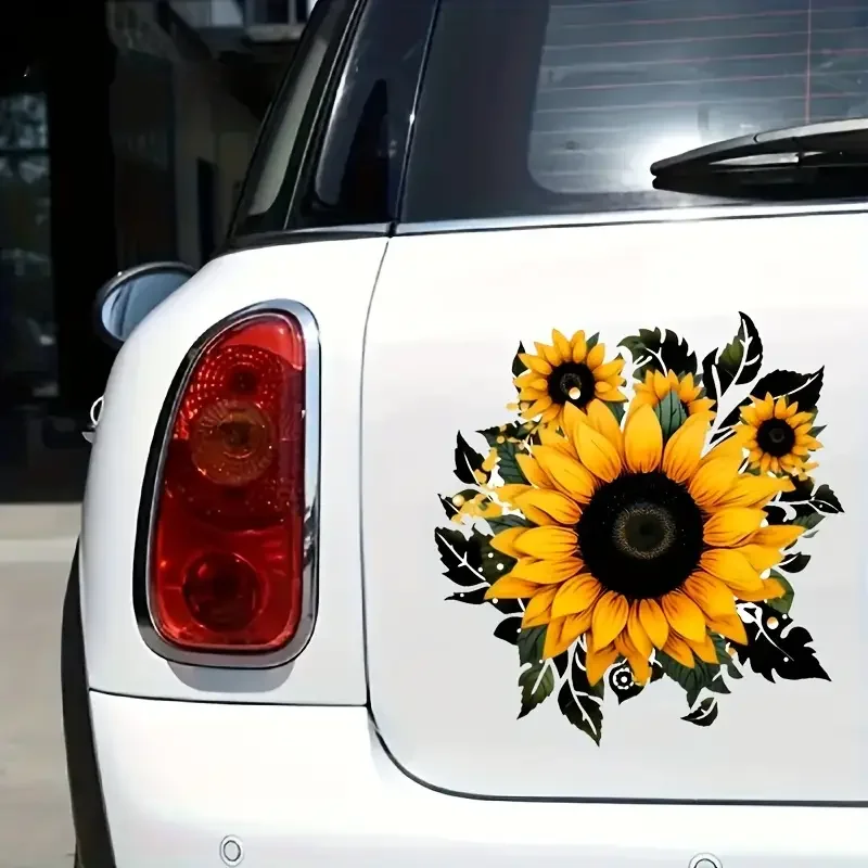 6inch Sunflower Vinyl Sticker, Car Sticker for Laptop, Bottle, Truck, Phone, Motorcycle, Window, Wall, Cup Decals