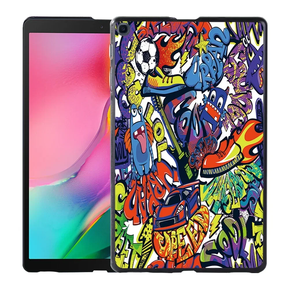 Tablet Case Cover voor Samsung Tab A7 10.4"/A7 Lite 8.7"/S7 11"/S6 Lite 10.4"/A 8.0" 10.1" 10.5" Graffiti Art Print Plastic Shell