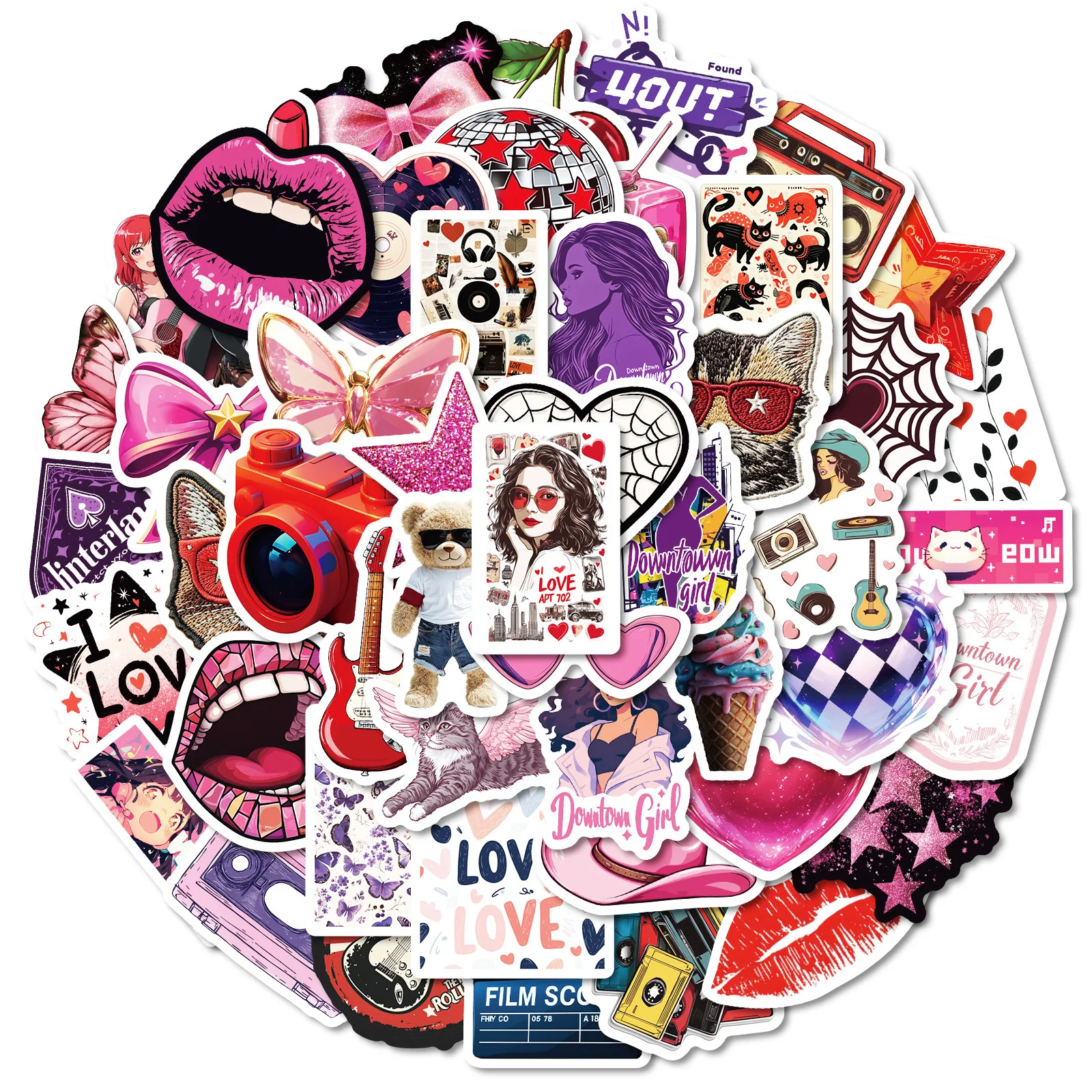 

10/50PCS Cool Red Lip Series Graffiti Stickers Y2K Girl Cartoon Decal For Guitar Laptop Cup Skateboard Helmet Waterproof Sticker