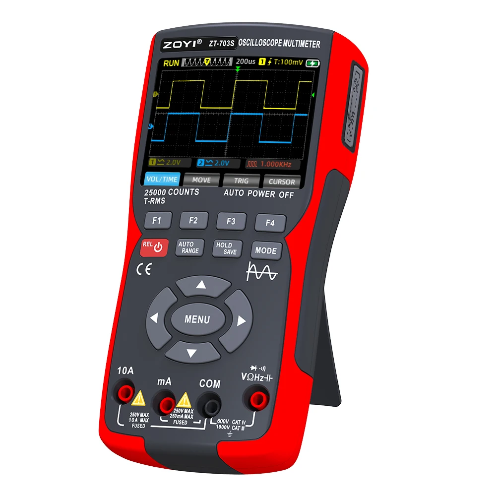 

ZT703S 3In1 Digital Multimeter 50MHz Bandwidth 280MS Rate PC Waveform Data Storage Dual Oscilloscope Signal Generator Tester