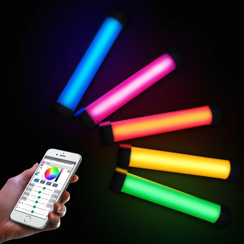 2025Rgb Colorful Photo 360 Portable Usb Rechargeable Fill Lamp Led Photography Handheld Wand Live Stream Video Wand Light Tube S