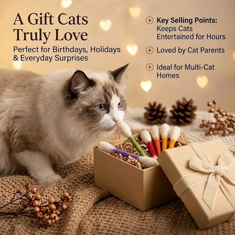 2 PCS Teasing Cat Sticks Toys, Chewing Grinding Ropes, Home Entertainment, Interactive Game Supplies Suitable for Entertaining