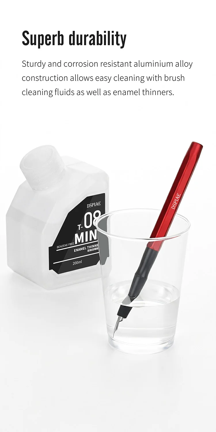 DSPIAE AT-PL Pro Aluminiumlegierung Panel-Line-Stift Anti-Roll Sechseckiger Schaft Ergonomisch 14,5g Edelstahlspitze für Modellbau-DIY-Werkzeug – Detail 6