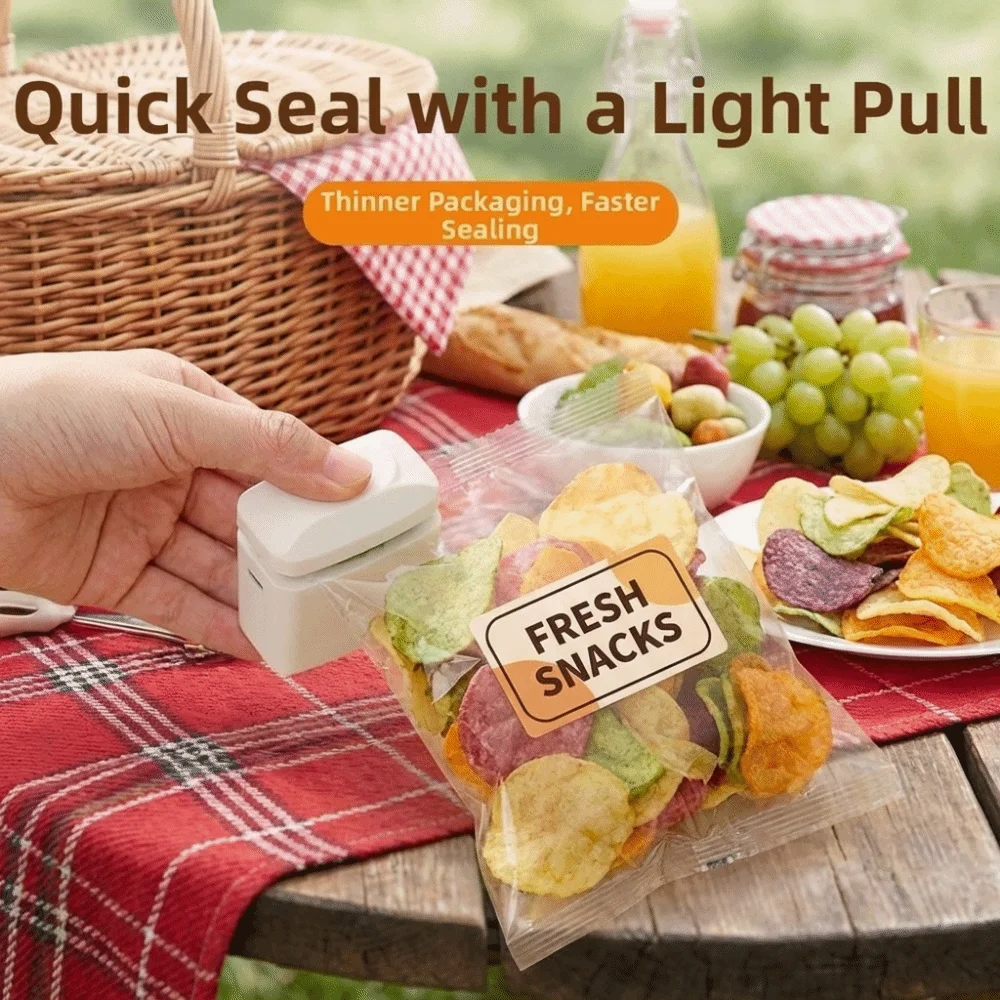 Handheld Plastic Bag Sealer USB Rechargeable Heat Sealer Mini Bag Sealer Magnetic Moisture-proof Food Packaging Sealer