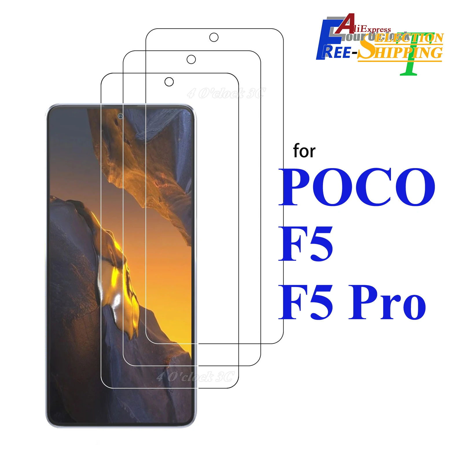 For POCO F5 Pro XIAOMI Screen Protector Tempered Glass Crystal Mica 9H HD Clear Transparent Case Friendly Anti Scratch