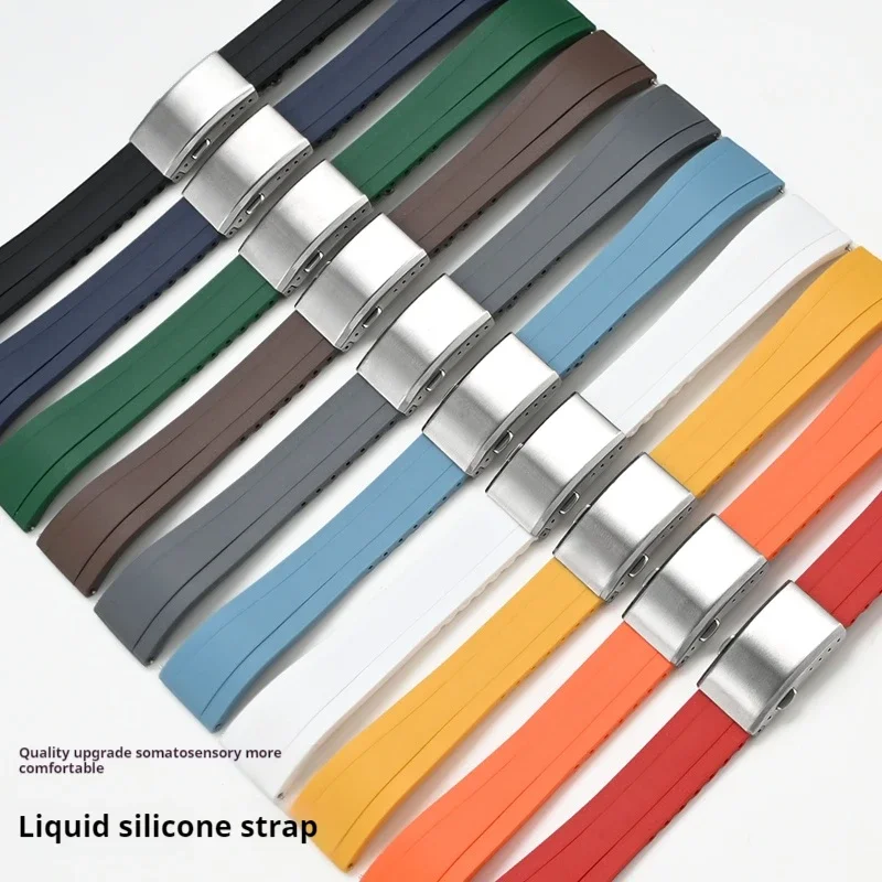 CTS Watch Band for Rolex Water Ghost for Omega Liquid Silicone Universal Bracelet 20mm 22mm Sport Diving Strap For Cut To Size