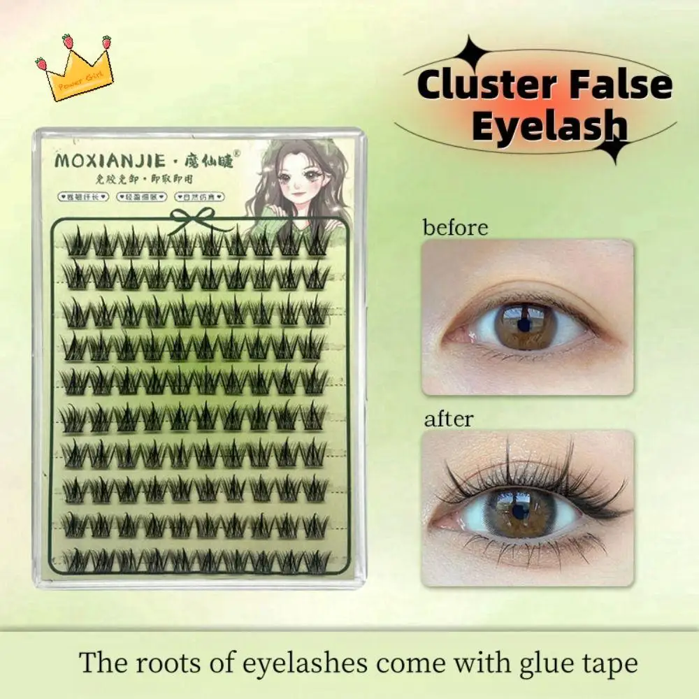 

Reuseable Curled Self Adhesive False Eyelashes Comic Eye Soft Cluster False Lashes DIY Makeup Individual Fake Eyelashes Make Up