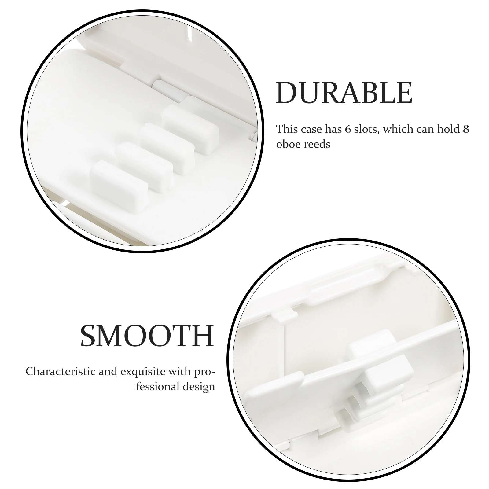 

Oboe Reed Storage Box 6 Slots Hold 8 Reeds Portable ABS Plastic Case Hydrated Longtime Durable Organizer Container