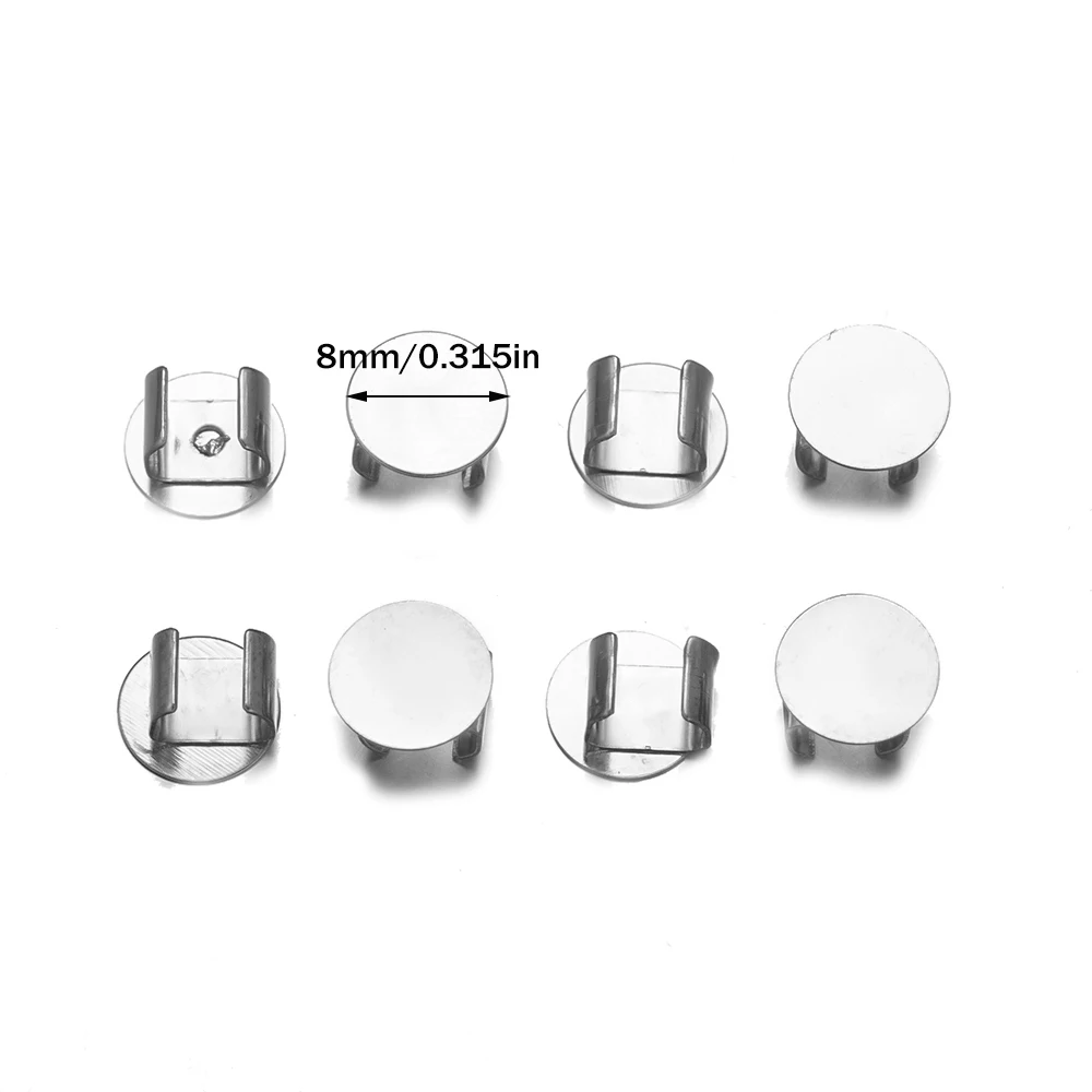 100Pcs Hair Ties Charms Setting Flatback Tray Clips Holder Bracket For Jewelry Ornaments Ponytail Holders Hair Elastic Band