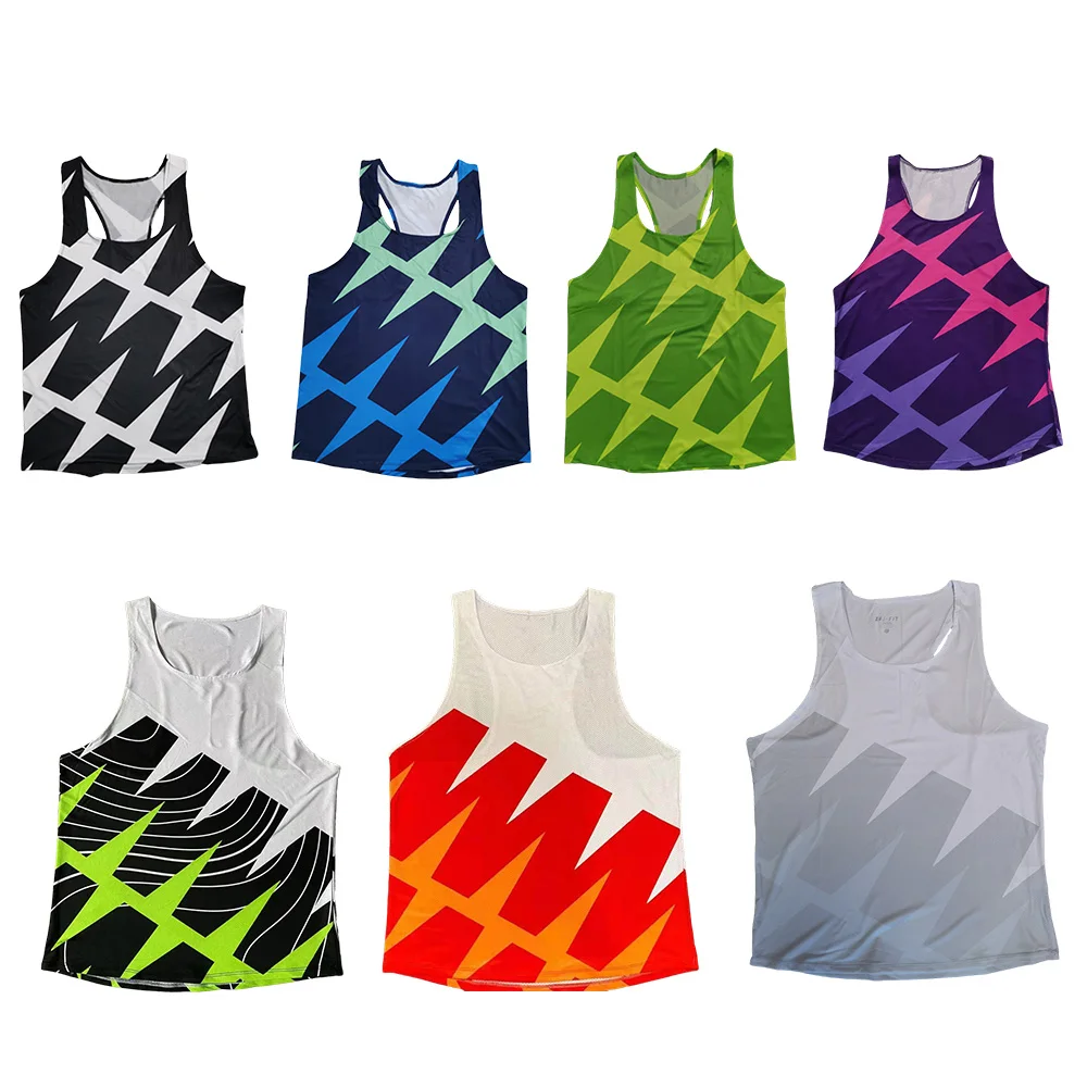 Men Run Vest Athletics Tank Top Speed Fitness Shirt Sleeveless Track Field Singlet