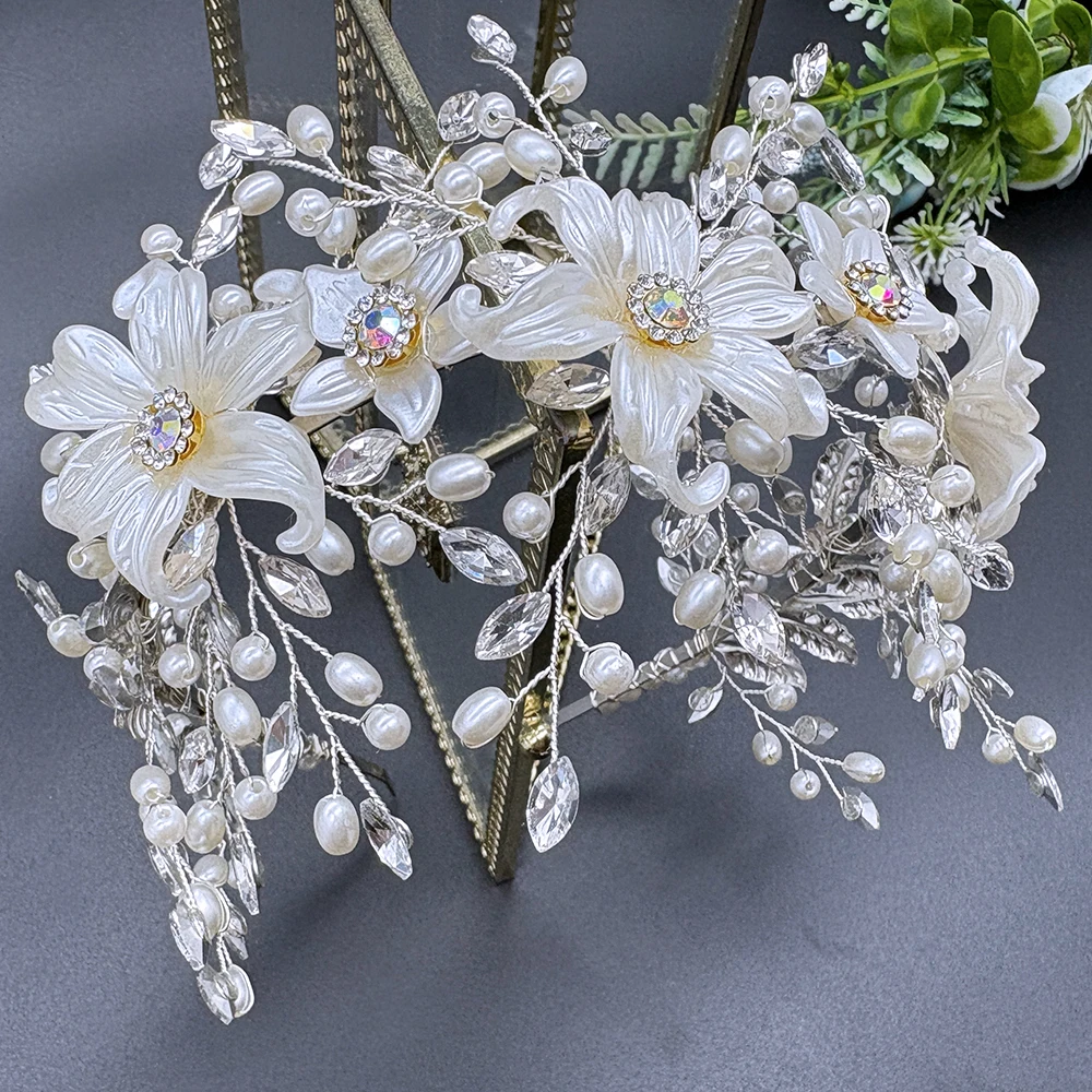

DZ178 Handmade Wedding Bridal Headwear Pageant Tiaras and Headdresses Women Fashion Hair Accessories Banquet Party Headband