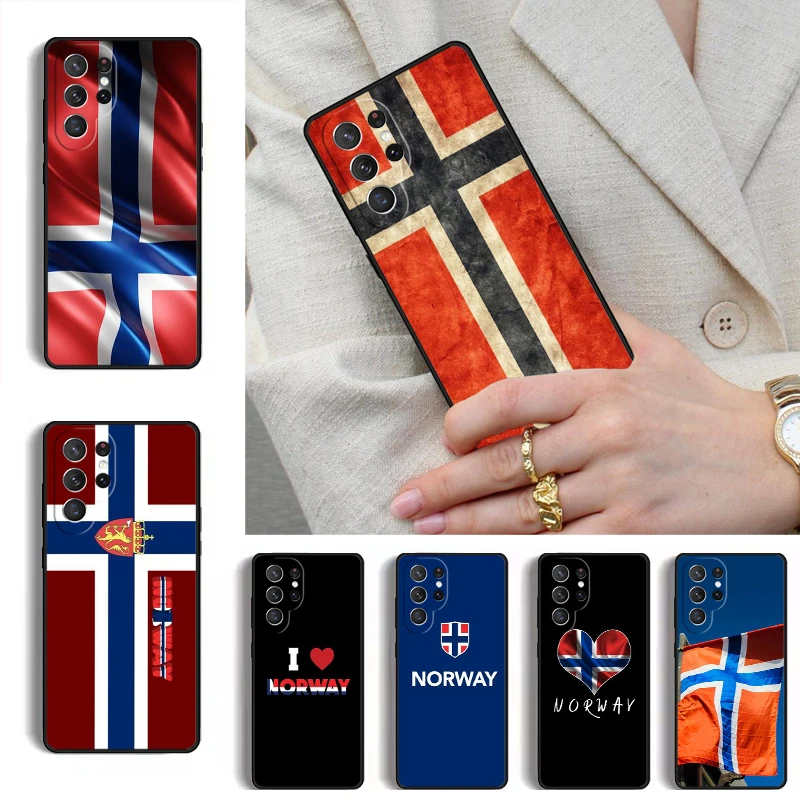 Norway Flag Phone Case for Samsung Galaxy S26 S25 Ultra S24 S23 S22 S21 Plus Note 10 Bumper Cover