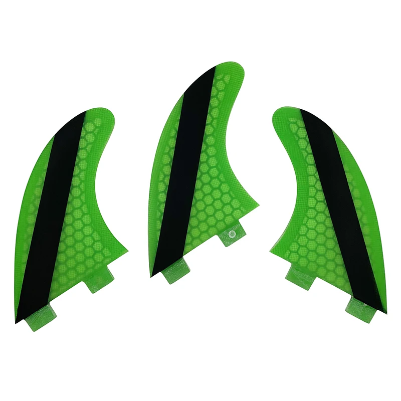 UPSURF FCS Fins Thruster S/M Tri Fins Honeycomb Fiber Quilhas Surf Fins 3 Fins Set Double Tabs Surfing Fins Top Performance