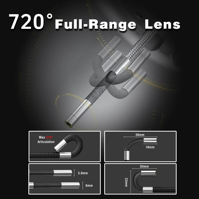 720 Rotary Video Controlled Endoscope Endoscopic With Apple Iphone Ios Car Camera For Rotation Articulation Automotive Boroscope