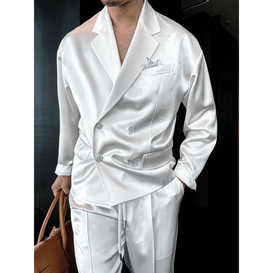 2-A85  Spring and autumn style light men's suit two-piece suit high-end business styuting all-match personality solid color suit