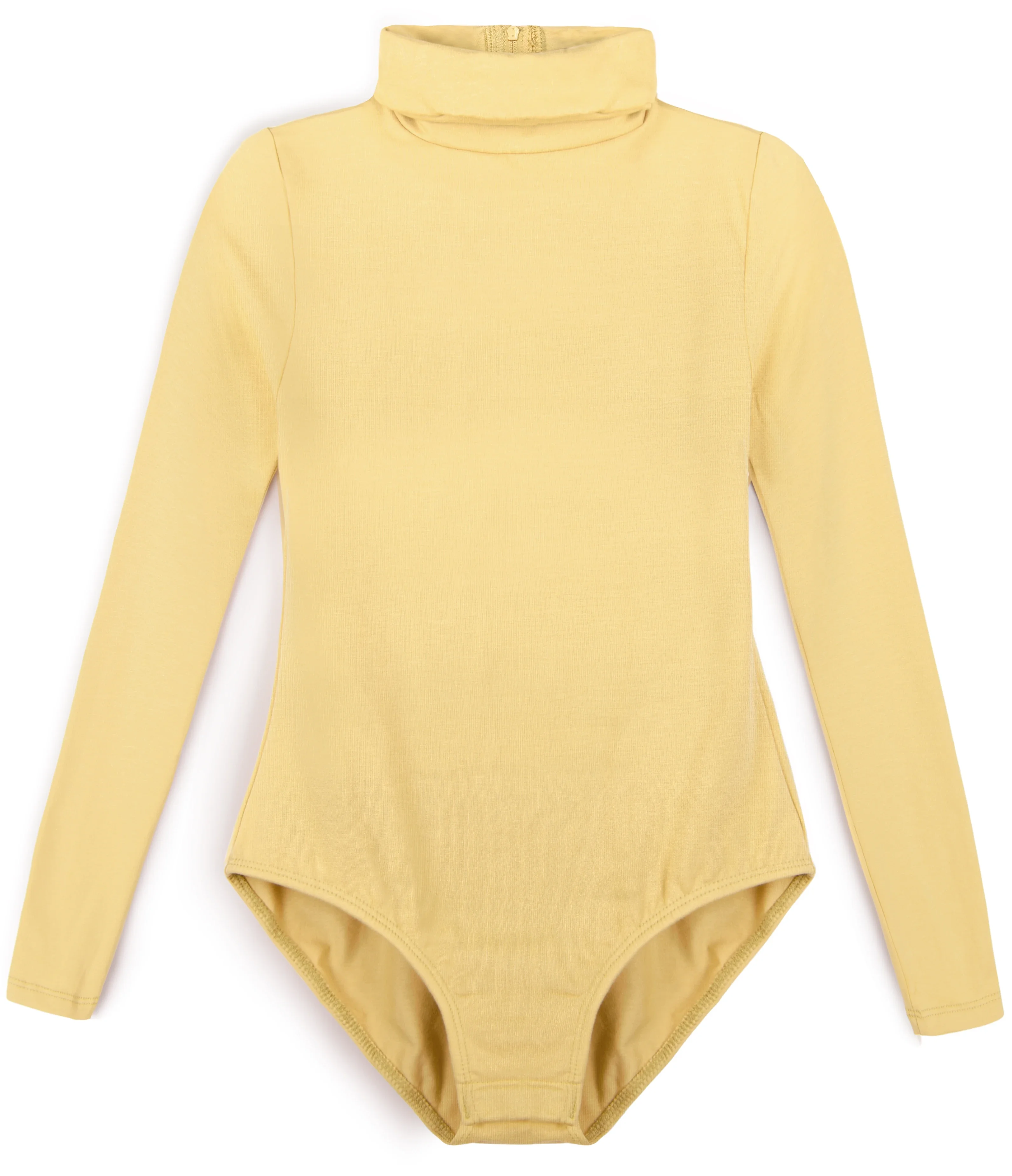 Girls' Team Basic Turtleneck Long Sleeve Leotard with Durable Snaps, Front Lining, Zipper Back