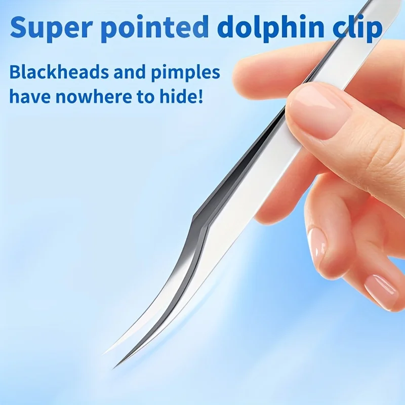 Pinzette per ciglia di precisione in acciaio inossidabile, pinzette specializzate per extension ciglia, pinzette per rimuovere l'acne e i punti neri