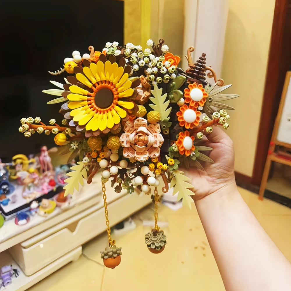 

Набор для творчества: Искусственные цветы-подвески для стен, имитация подсолнухов, конструктор для гостиной, развивающие игрушки-головоломки для детей