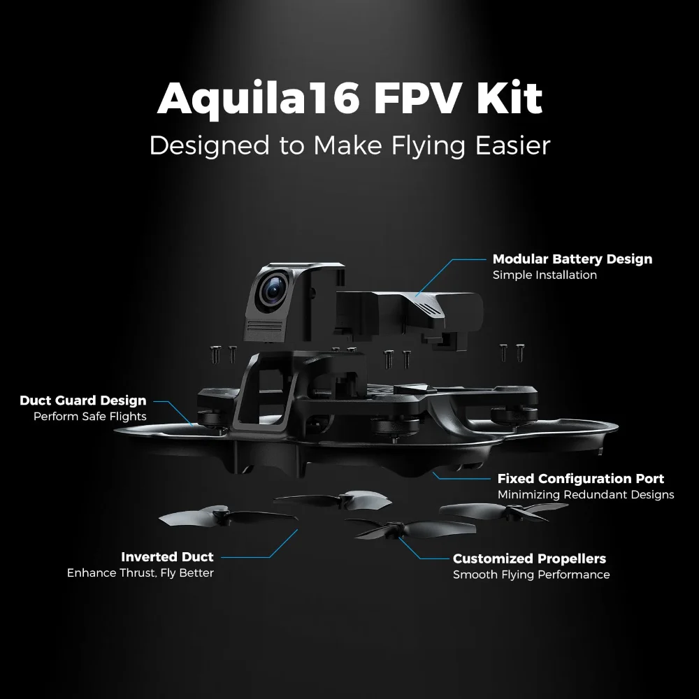 BETAFPV Aquila16 FPV 키트, 초보자용 브러시리스 쿼드콥터, ELRS 2.4G FPV 2024 LiteRadio 2 SE M2 라디오 송신기 VR03 FPV 고글