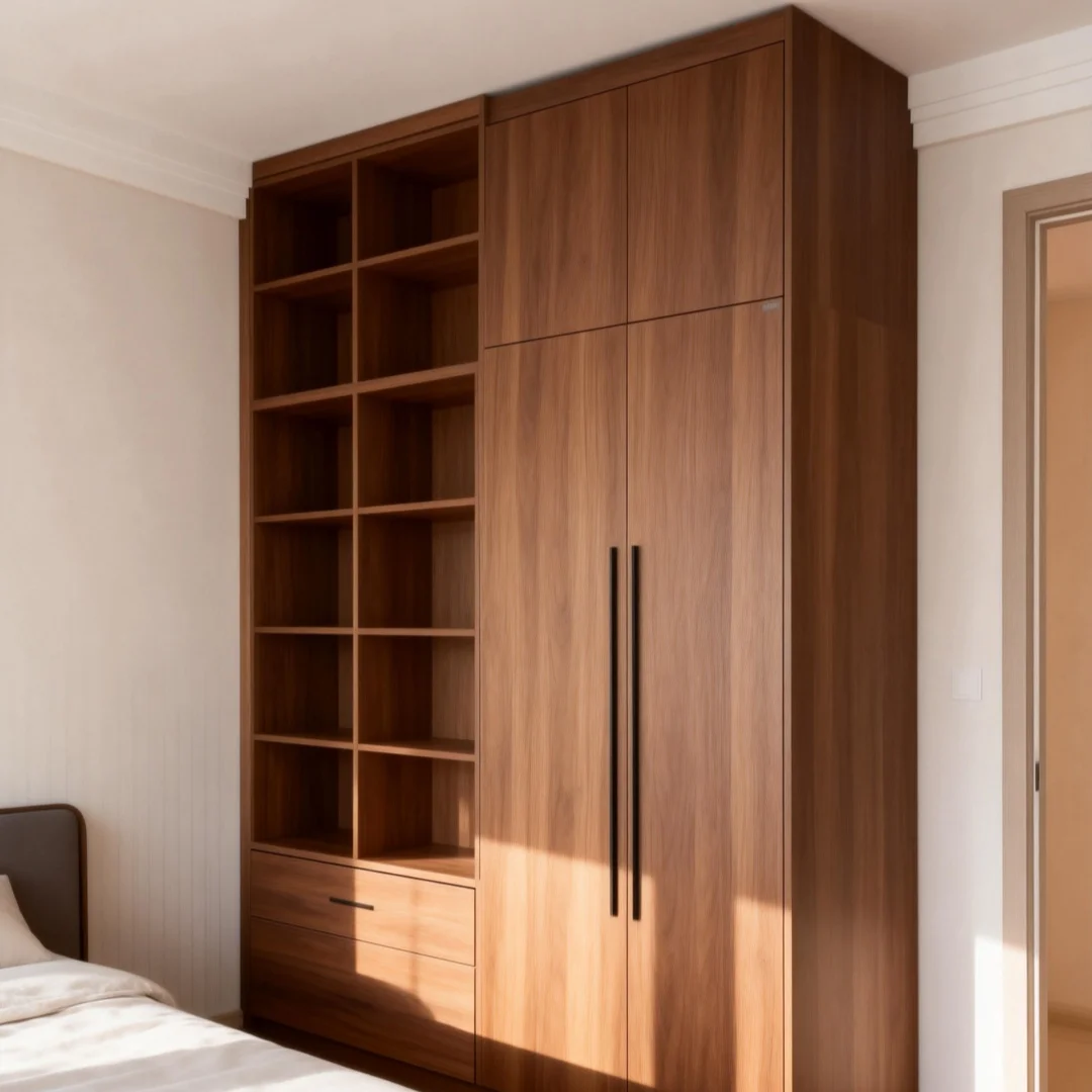 Modern Wardrobe with Drawers Hangers & Locks-Customizable for Apartment & Home Office Storage Bedroom Furniturepromote sales