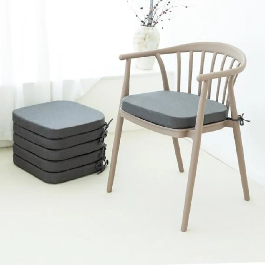 

Подушки для стульев для внутреннего и наружного использования с завязками, сидушки для кухни с моющимся чехлом и нескользящим дном, высокоэластичный наполнитель из пены.