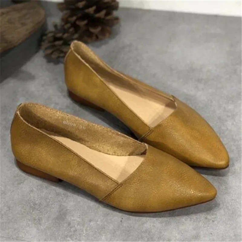 

women flats 2023 Summer women slipony genuine leather shoes Slip On Pointed Toe soft Comfortable drive Classics women shoes