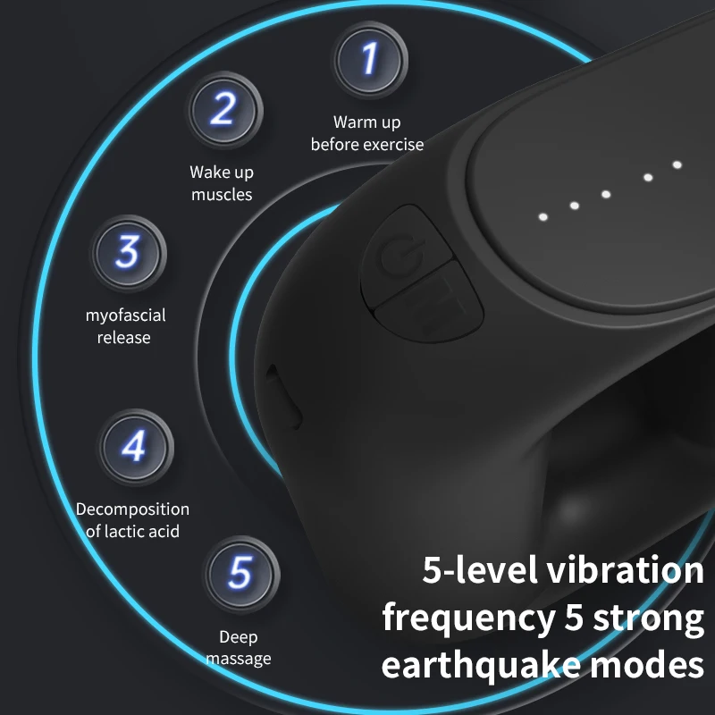 Magic Fascia Ring Massage Device 5 Speed Vibration Muscle Relaxer For Neck Back Leg Waist Fat Burning Portable Fitness Massager