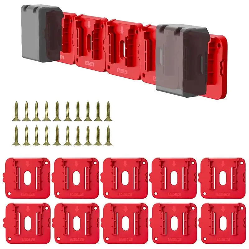 M18 18V Battery Holder Wall Mount Space Saver Organizer 1/3/5PCS for Van Toolbox DIY Enthusiasts Workshop