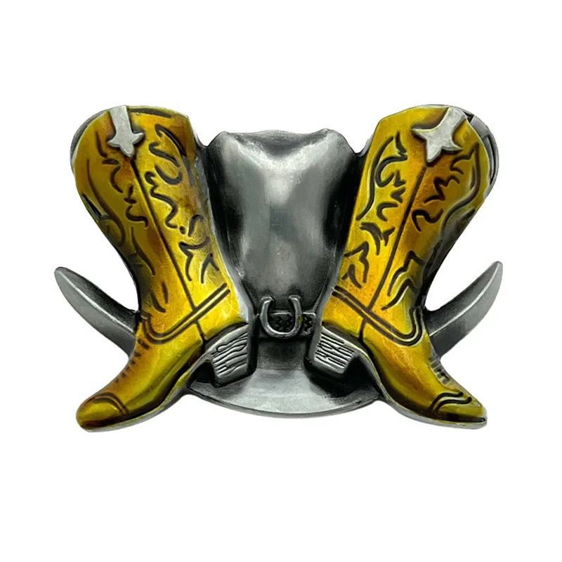 Botas de caballo Sombrero de vaquero Hebilla de cinturón Estilo occidental