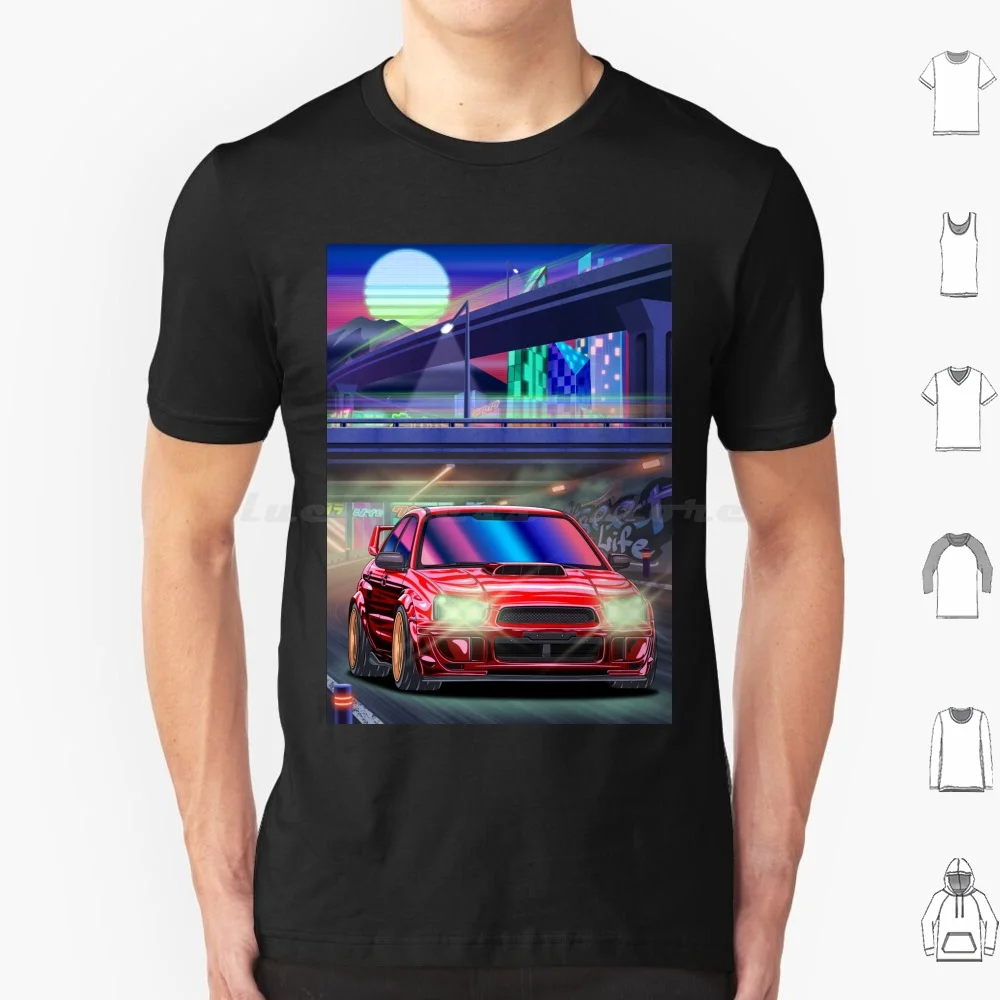 Synthwave Red Impreza Wrx Sti Blob Eye T Shirt Cotton Men Women Diy Print Vaporwave Synthwave Outrun Neonwave Retrowave