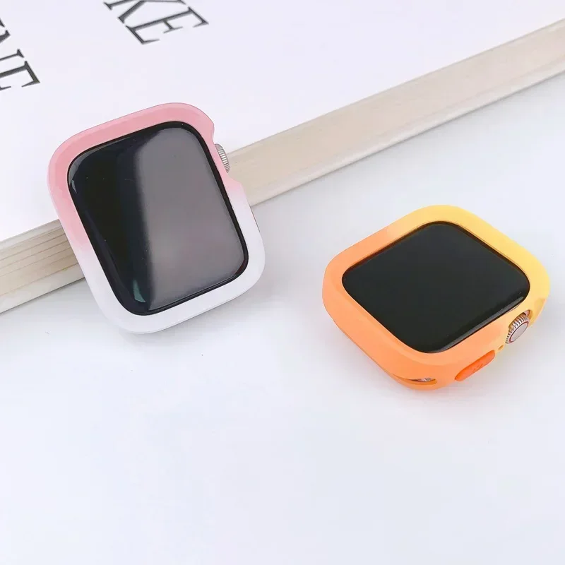 Protector de pantalla para Apple Watch, funda de 45mm, 41mm, 44MM, 40MM, 42mm, 38MM, cubierta de parachoques completa de TPU, accesorios Iwatch Series 9 8 7 SE 6 3