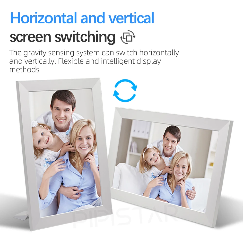 10.1 Inch Digital Photo Frame Touch Screen Video Player Devices Electronic Picture Album Calendar Clock with Alarm Clock