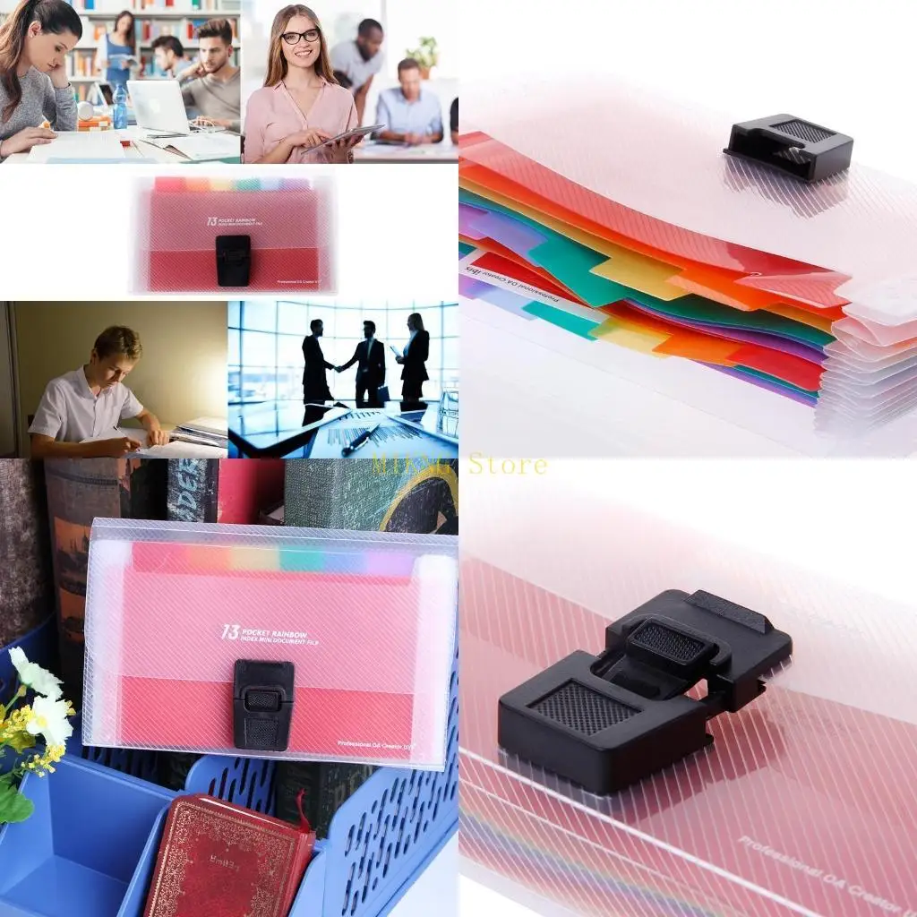 Rainbow Expanding Document Bills Folder 13 Pocket School Accordion Folder best sale